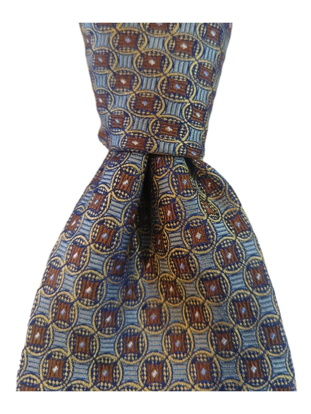 ROBERT TALBOTT Best of Class, Silk tie Designer Medallion Silver &Gold 60x3.5"